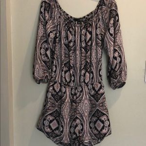 AQUA XS PAISLEY PRINT SHORTS ROMPER